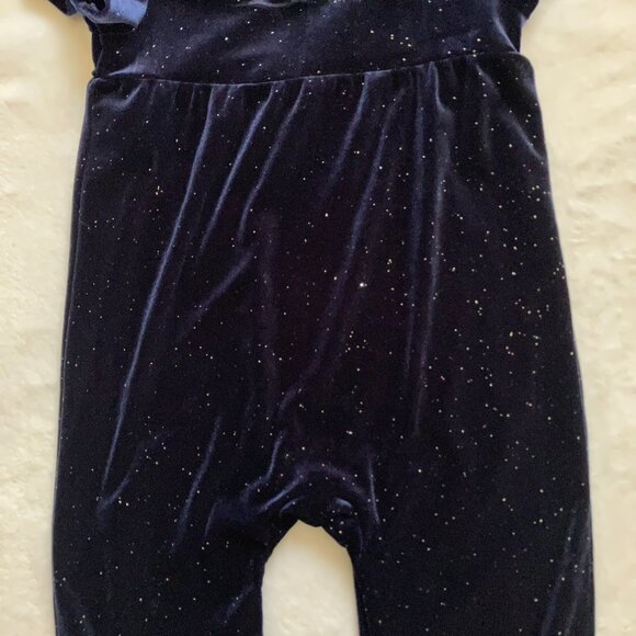 George Baby Toddler Velvet 1-Piece Romper 12-18M | Navy Sparkle Special EUC - Picture 9 of 16
